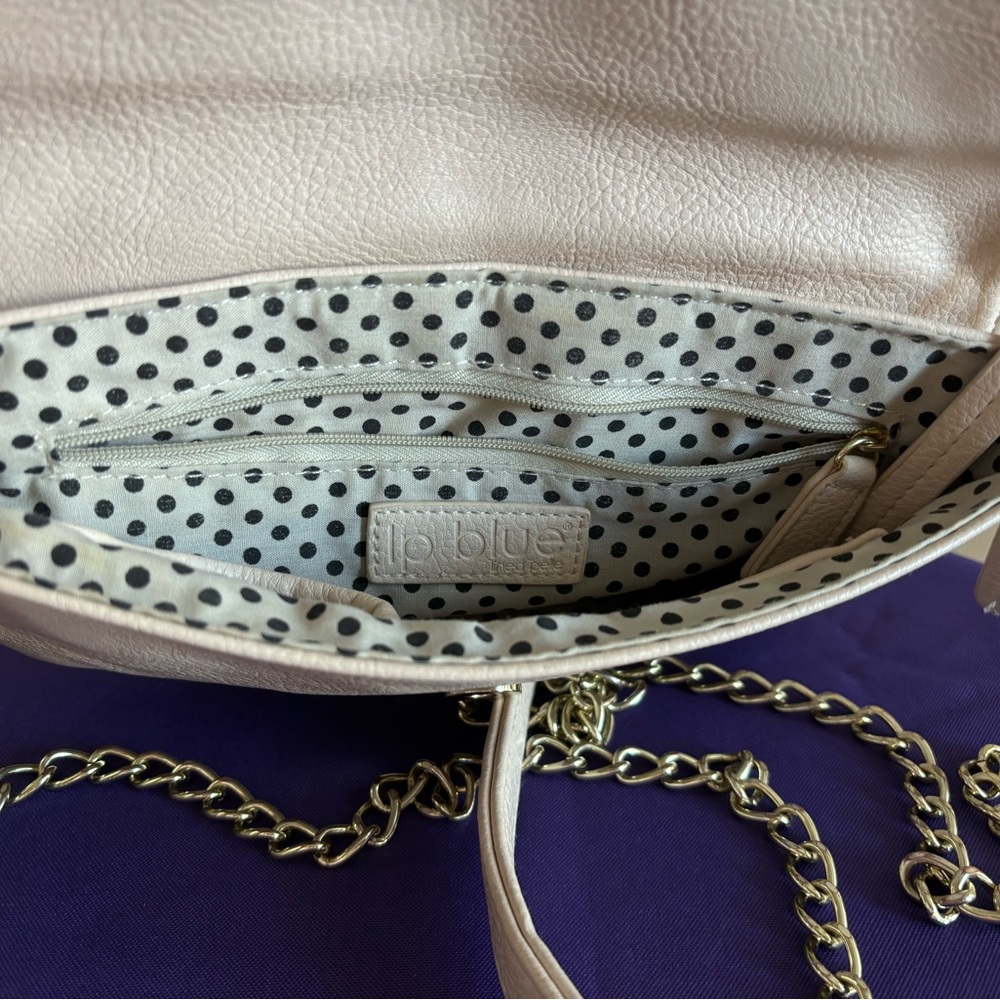 lp Blue purse with gold chain - Picture 5 of 7